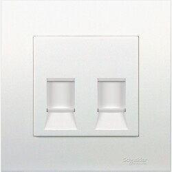 2GANG CAT 6 DATA OUTLET WITH SHUTTER VIVACE - Schneider Electric