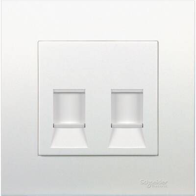 2GANG CAT 6 DATA OUTLET WITH SHUTTER VIVACE - 1