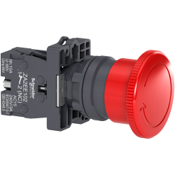 EMERGENCY PUSH BUTTON DIA 60MM MUSHROOM RED 1NC - Schneider Electric