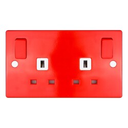 SWITCHED SOCKET 2P 2 GANG RED - Schneider Electric
